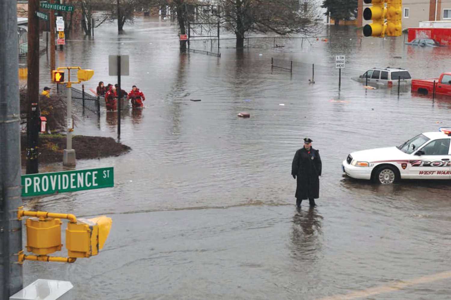 FLOODED: Helping to ensure that state agencies and
municipalities are prepared for disasters like the 2010
flood in Rhode Island is one of the many functions of
the Rhode Island Emergency Management Agency.